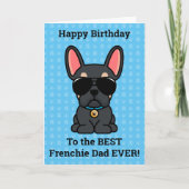 ハッピーバースデーfrom Dog Black Tan フランスの Bulldog カード (正面)