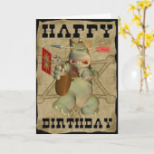 ハッピーバースデーfrom Sheriff Hippo card カード (黄色い花)