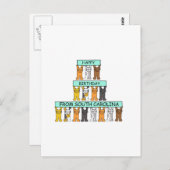 ハッピーバースデーfrom South Carolina Cartoon Cats ポストカード (正面/裏面)