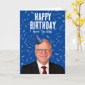 ハッピーバースデーfrom Tim Walz カード (黄色い花)