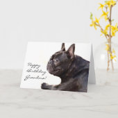 ハッピーバースデーGlanma フランスの Bulldogカード カード (黄色い花)