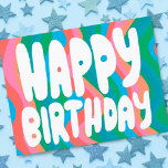 ハッピーバースデーGroovyバブルカスタム文字Bday ポストカード<br><div class="desc">手作りのカードを！自分カスタマイズの文字でも、色を変えも。私の店の色やデザインをたくさんチェックするもしか、何か好きなことを教えてカスタムくれ！</div>
