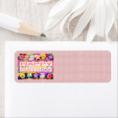 ハッピーバースデーHappyBirthdayカラー芸術的シェード ラベル (インサイチュ)