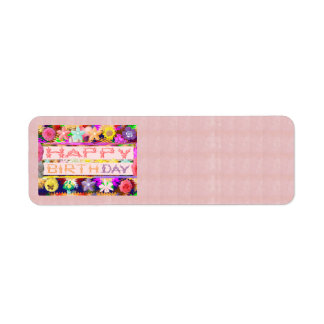 ハッピーバースデーHappyBirthdayカラー芸術的シェード ラベル