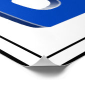 ハッピーバースデーHOBO文字ブルー ポスター (角)