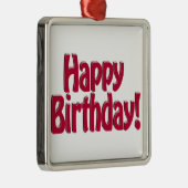 ハッピーバースデーHOBO文字 – 赤 メタルオーナメント (右)