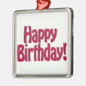 ハッピーバースデーHOBO文字 – 赤 メタルオーナメント (左)