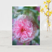 ハッピーバースデーHollyhockフローラ写真 カード (黄色い花)