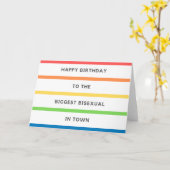 ハッピーバースデーLGBTの両性カード-虹 カード (黄色い花)