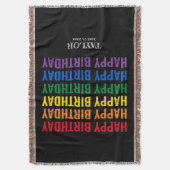 ハッピーバースデーLGBTプライドLGBTQトランスジェンダー スローブランケット (正面縦)
