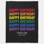 ハッピーバースデーLGBTプライドLGBTQトランスジェンダー フリースブランケット (正面)