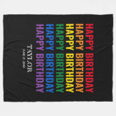 ハッピーバースデーLGBTプライドLGBTQトランスジェンダー フリースブランケット (正面(横))