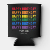 ハッピーバースデーLGBTプライドLGBTQトランスジェンダー 缶クーラー (正面)