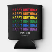 ハッピーバースデーLGBTプライドLGBTQトランスジェンダー 缶クーラー (裏面)