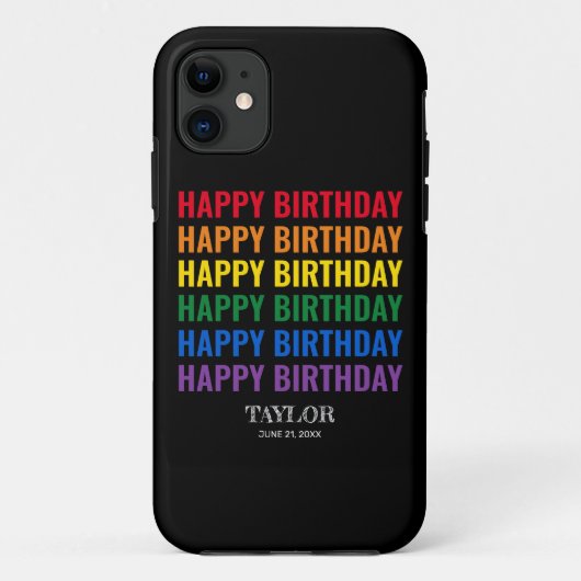 ハッピーバースデーLGBTプライドLGBTQトランスジェンダー Case-Mate iPhoneケース (裏面)