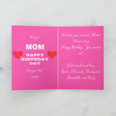 ハッピーバースデーMOMスクリプトファミリ名誕生日 カード (内部)