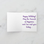 ハッピーバースデーPeacockグリーティングカード カード (内部)