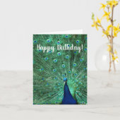 ハッピーバースデーPeacockグリーティングカード カード (黄色い花)