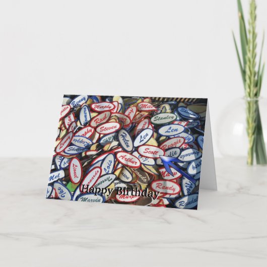 ハッピーバースデーSCOTTヴィンテージUNIFORM NAMEタグ カード (正面)