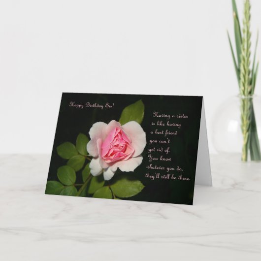 ハッピーバースデーSisとバラカード カード (正面)