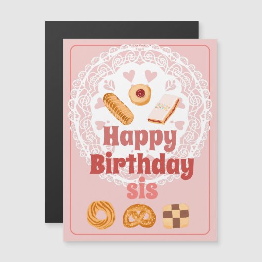 ハッピーバースデーsisマグネットデンマークのクッキー (正面/裏面)