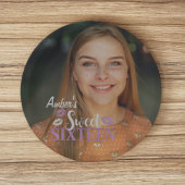 ハッピーバースデーSweet sixteenフォト紙プレート ペーパープレート