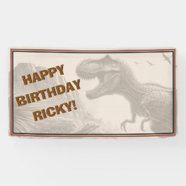 ハッピーバースデーTレックス恐竜 横断幕