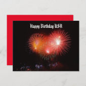 ハッピーバースデーUSA花火ホリデー葉書 シーズンポストカード (正面/裏面)