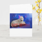 ハッピーバースデーWestie カード (黄色い花)