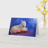 ハッピーバースデーWestie カード (黄色い花)