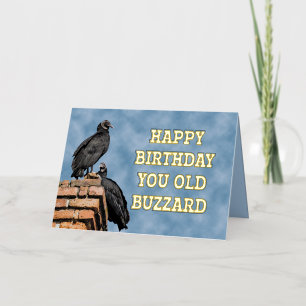 ハッピーバースデーYOU OLD BUZZARD FOIL Greeting Card 箔グリーティングカード