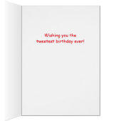 ハッピーバーズデイバードテーマの誕生日グリーティングカード (内側 (右))