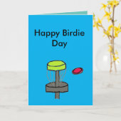 ハッピーバーディデイディスクゴルフ誕生日カード カード (黄色い花)