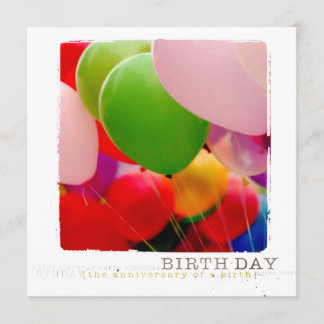 ハッピーバートデイフラットフォトカード招待状 招待状