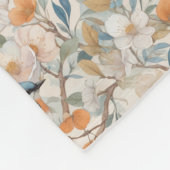 ハッピーバードの水色 フリースブランケット (角)