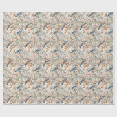 ハッピーバードの水色 ラッピングペーパー (フラット)