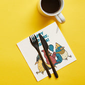 ハッピーバードデイカートゥーンバードをテーマにした誕生日 スタンダードカクテルナプキン