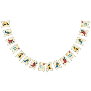 ハッピーバードデイカートゥーンバードをテーマにした誕生日 バンティングフラッグ