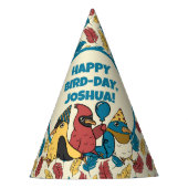 ハッピーバードデイカートゥーンバードをテーマにした誕生日 パーティーハット (正面)