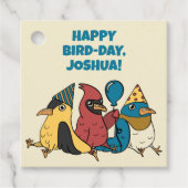ハッピーバードデイカートゥーンバードをテーマにした誕生日 フェイバータグ (正面)