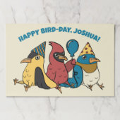 ハッピーバードデイカートゥーンバードをテーマにした誕生日 ペーパーパッド (正面)