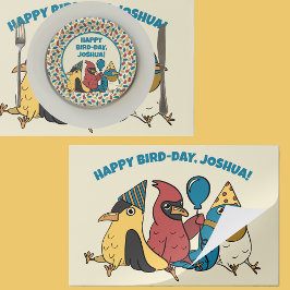 ハッピーバードデイカートゥーンバードをテーマにした誕生日 ペーパーパッド