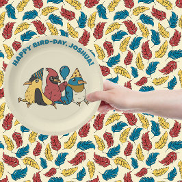 ハッピーバードデイカートゥーンバードをテーマにした誕生日 ペーパープレート
