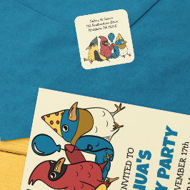 ハッピーバードデイカートゥーンバード差出人住所 スクエアシール