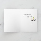 ハッピーバードデイシンプルホテルマルティニグラスとオリーブ カード (内部)