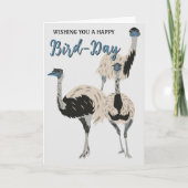 ハッピーバードデイEmuをテーマにした誕生日 カード (正面)