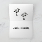 ハッピーバードデー姉妹のおもしろい挨拶、黒、白。 カード (内部)