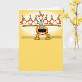 ハッピーバードドッグ誕生日カード カード (黄色い花)