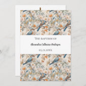 ハッピーバード水彩洗礼 招待状 (正面/裏面)