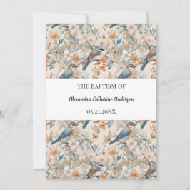 ハッピーバード水彩洗礼 招待状